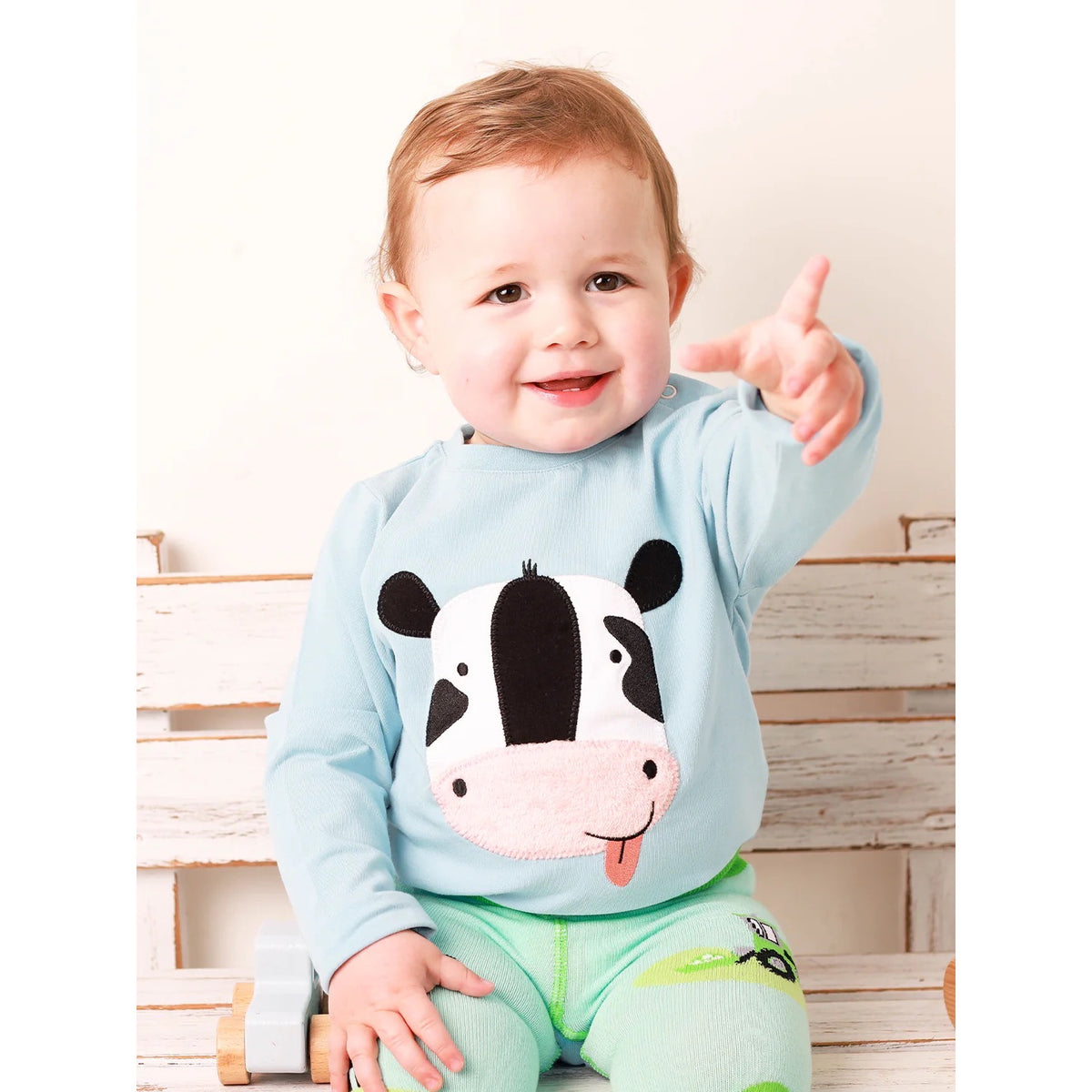 Blade &amp; Rose Bailey The Cow Infant T-Shirt Clothing 0-6M / Blue,6-12M / Blue,12-24M / Blue