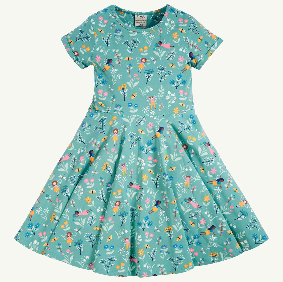 Frugi Infant Skater Dress Forest Fairies Clothing 3-6M / Seagrass,6-9M / Seagrass,9-12M / Seagrass,12-18M / Seagrass,18-24M / Seagrass