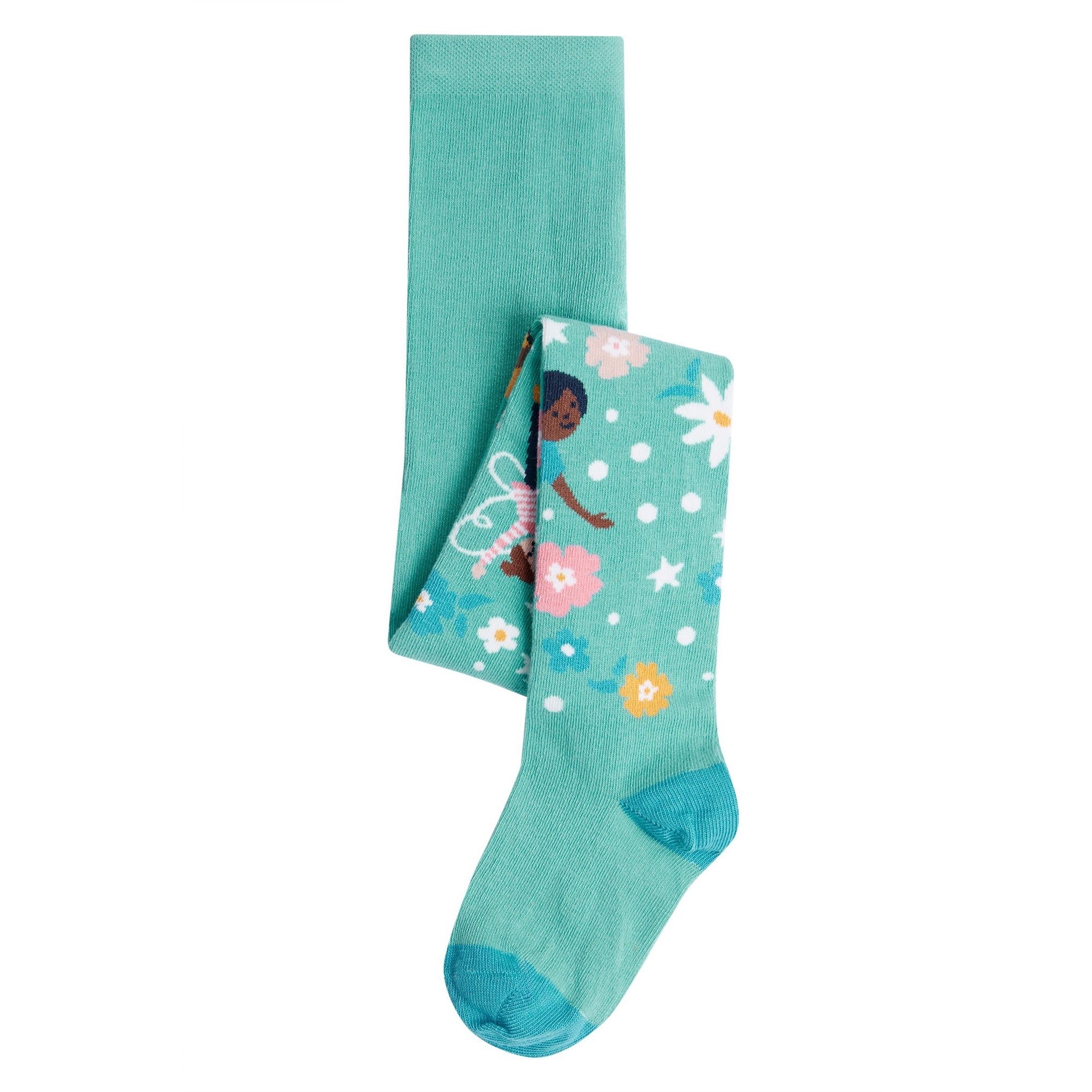 Frugi Infant Norah Tights Forest Fairies Clothing 6-12M / Seagrass,1-2YRS / Seagrass,2-4YRS / Seagrass