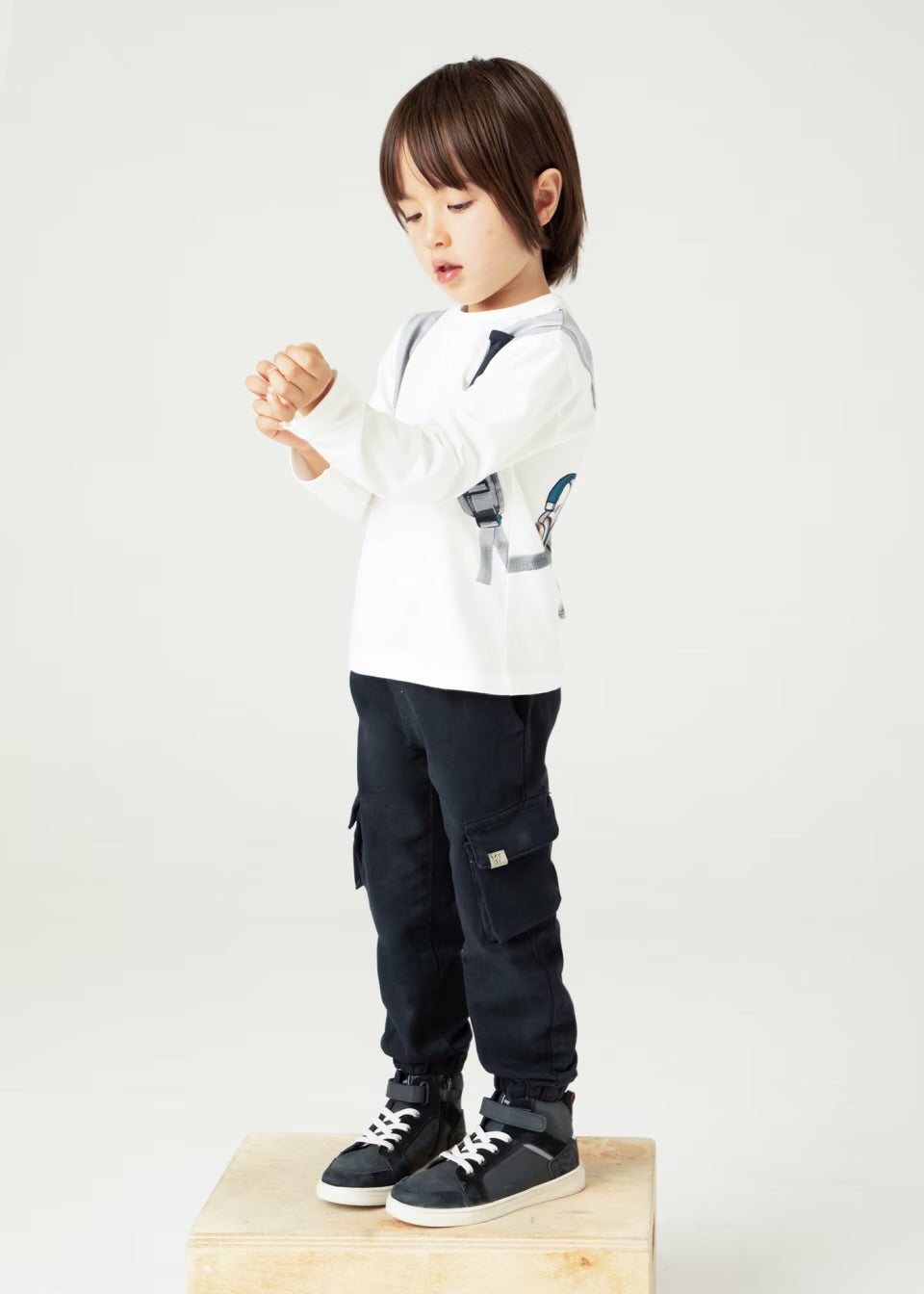 Mayoral Boys Backpack T-Shirt 4049 Cream Clothing 4YRS / Cream,5YRS / Cream,6YRS / Cream,7YRS / Cream,8YRS / Cream,9YRS / Cream