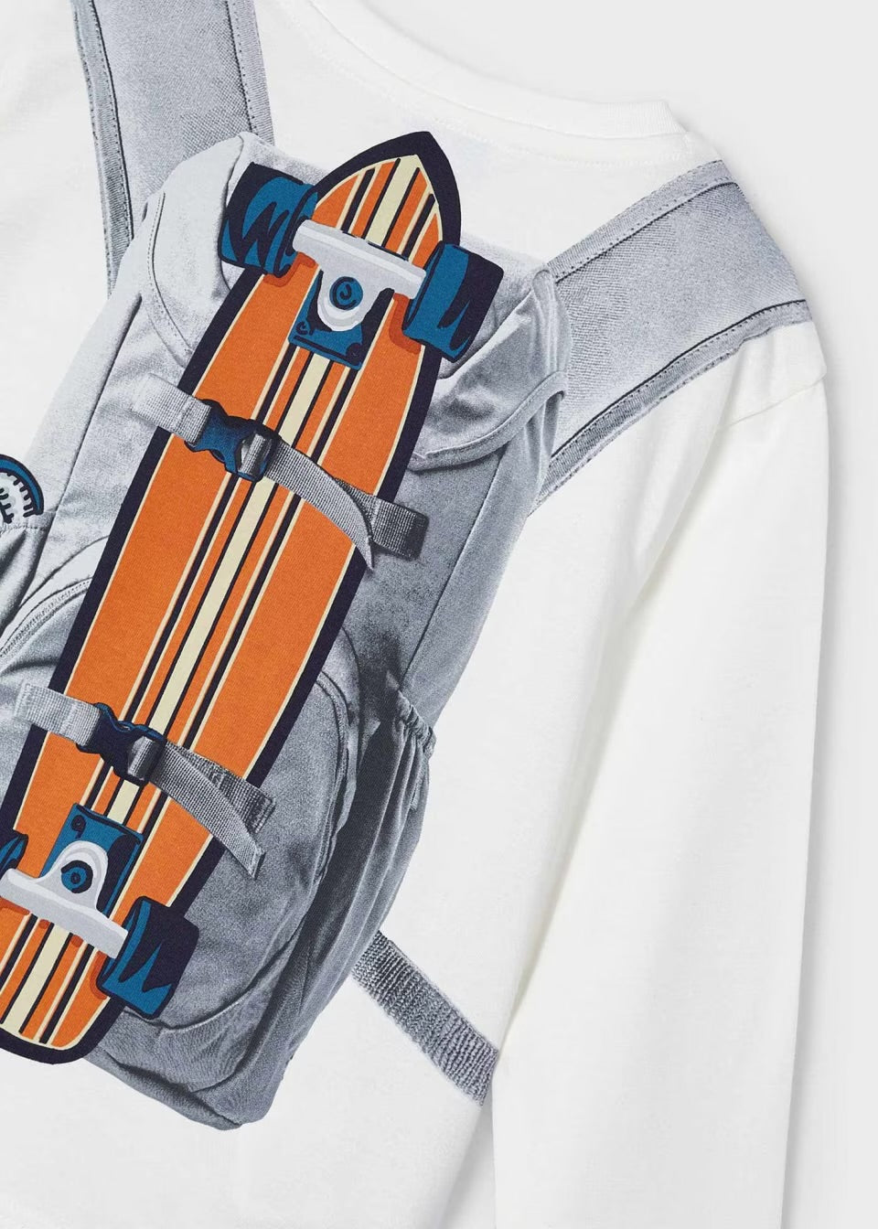 Mayoral Boys Backpack T-Shirt 4049 Cream Clothing 4YRS / Cream,5YRS / Cream,6YRS / Cream,7YRS / Cream,8YRS / Cream,9YRS / Cream