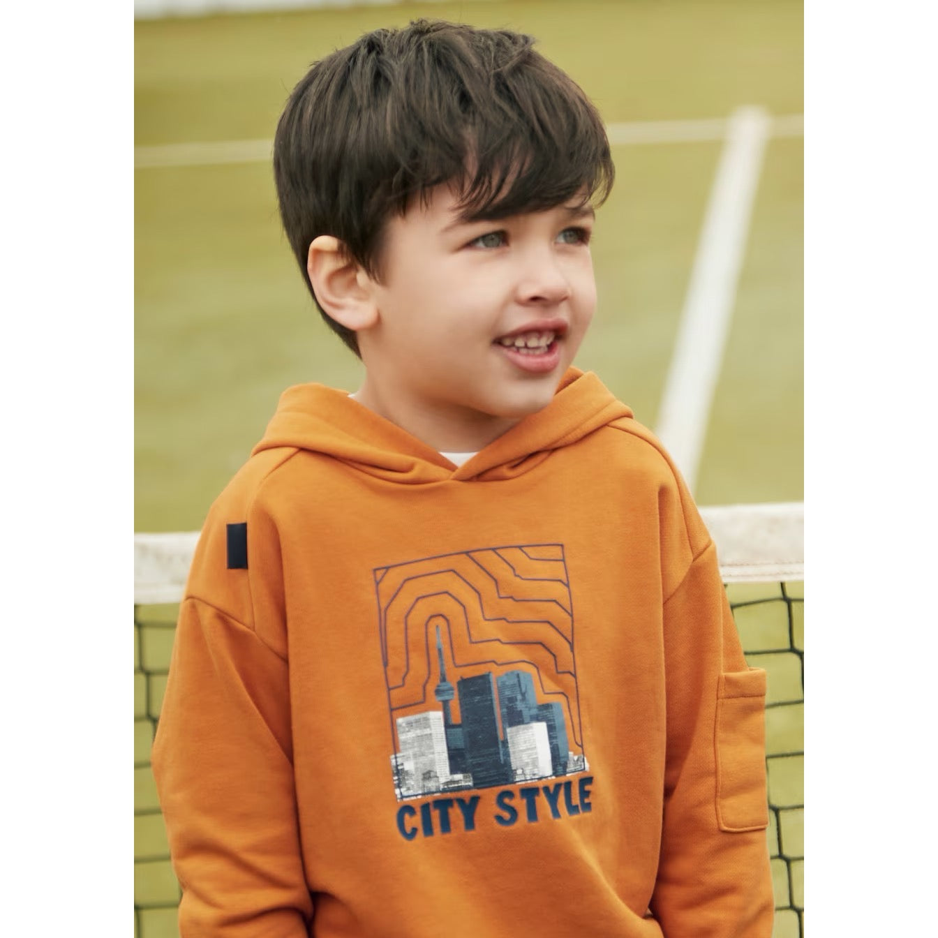 Mayoral Boys City Hoodie 4453 Carrot Clothing 4YRS / Orange,5YRS / Orange,6YRS / Orange,7YRS / Orange,8YRS / Orange,9YRS / Orange