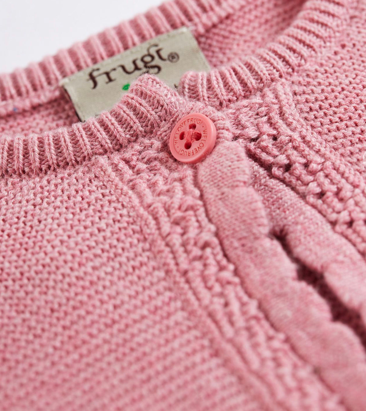 Frugi Amy Pink Bolero Infant Cardigan Clothing 3-6M / Pink,6-9M / Pink,9-12M / Pink,12-18M / Pink,18-24M / Pink,2-3YRS / Pink,3-4YRS / Pink