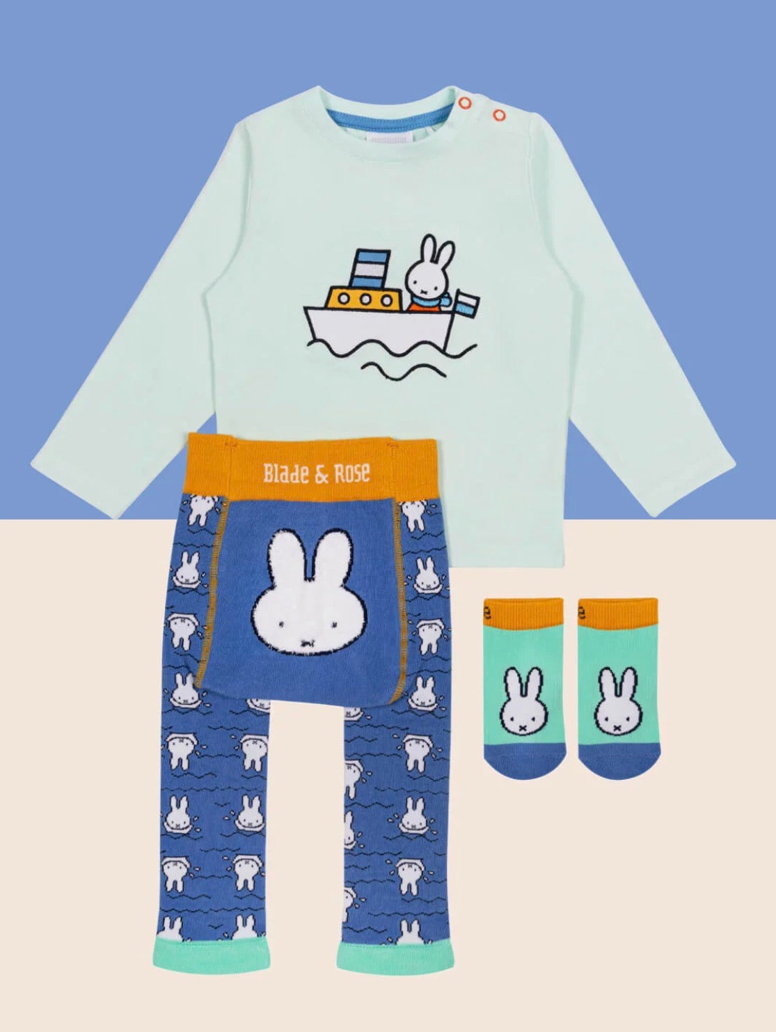 Blade &amp; Rose Miffy Knitted Leggings Clothing 0-6M / Blue,6-12M / Blue,12-24M / Blue