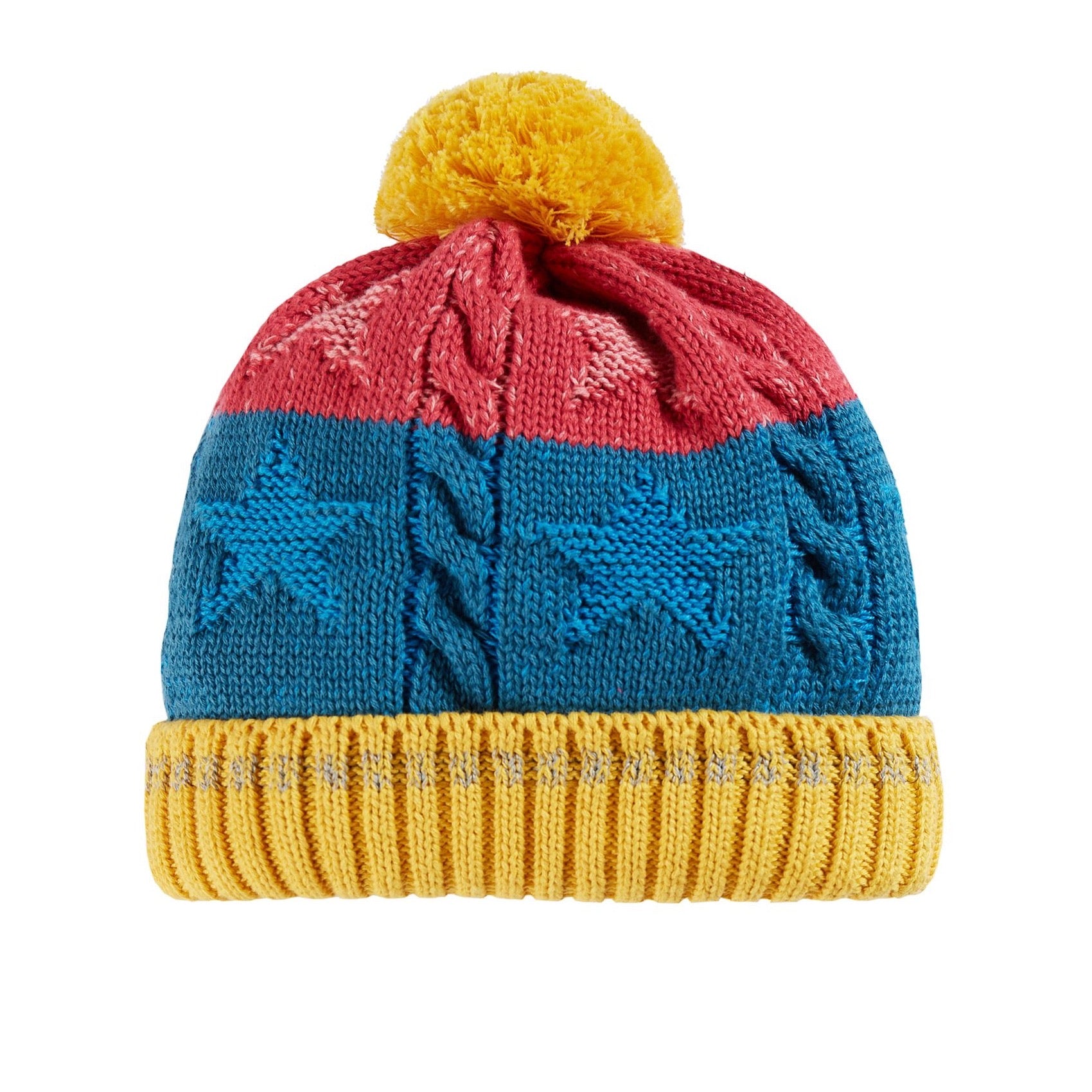 Frugi Cable Knit Bobble Hat Blue Guava Star Clothing 2-6YRS / Multi,6-10YRS / Multi