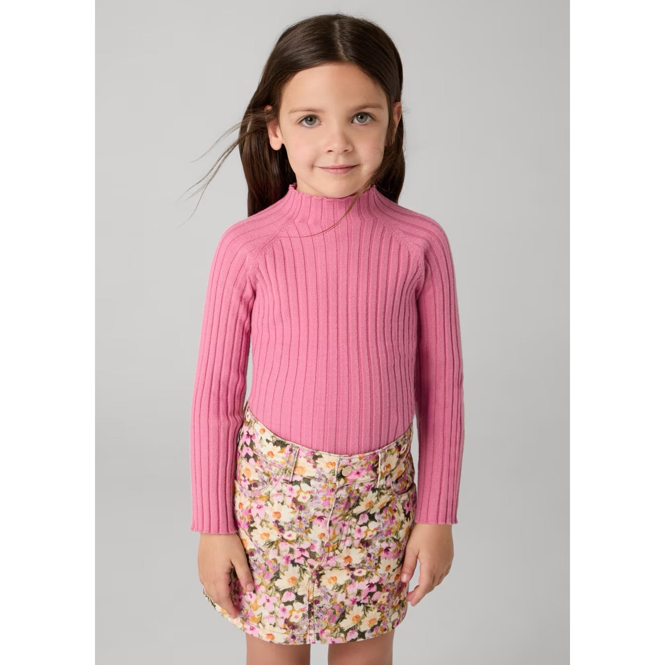 Mayoral Girls Cord Skirt 4905 Pink Floral Clothing 4YRS / Pink,5YRS / Pink,6YRS / Pink,7YRS / Pink,8YRS / Pink,9YRS / Pink