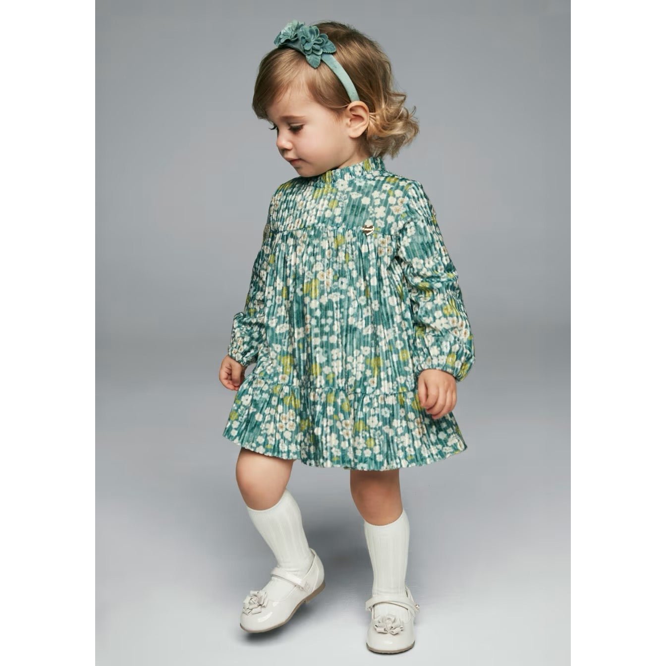 Mayoral Infant Girls Dress 2923 Clothing 6M / Seagrass,9M / Seagrass,12M / Seagrass,18M / Seagrass,24M / Seagrass