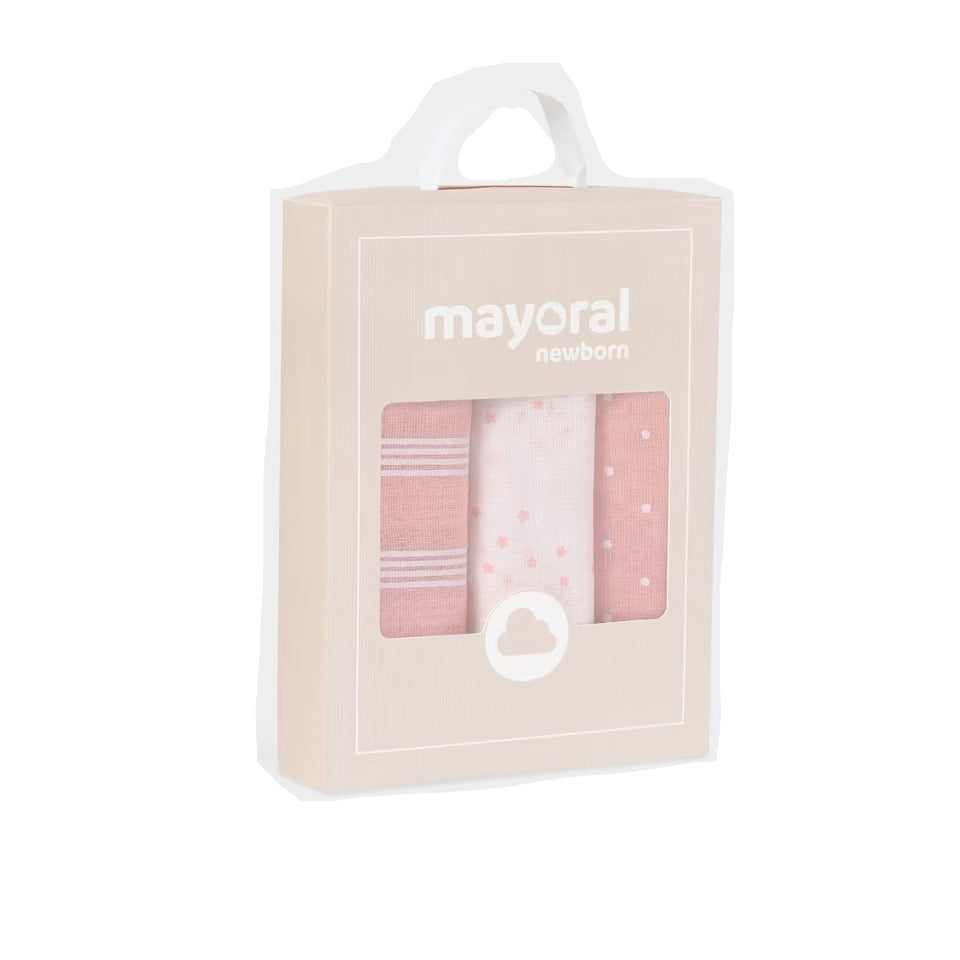 Mayoral 3 Pack Muslin Gift Set 19323 Pink Accessories ONE SIZE / Pink