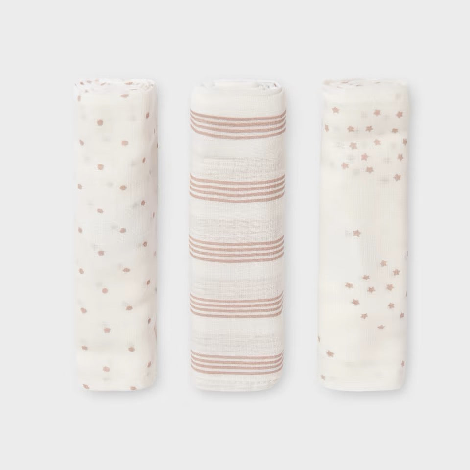 Mayoral 3 Pack Muslin Gift Set 19323 Natural Accessories ONE SIZE / Natural