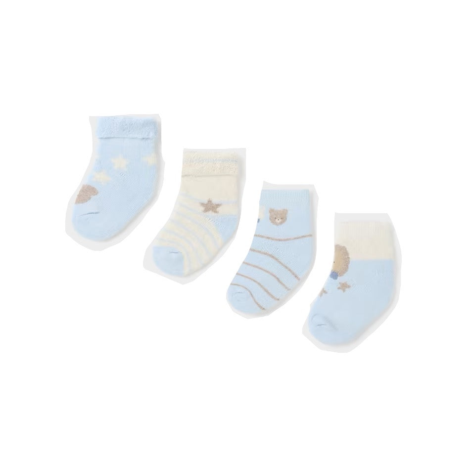 Mayoral 4 Piece Baby Sock Set 9653 Clothing NEWBORN / Pale Blue,3M / Pale Blue,6M / Pale Blue