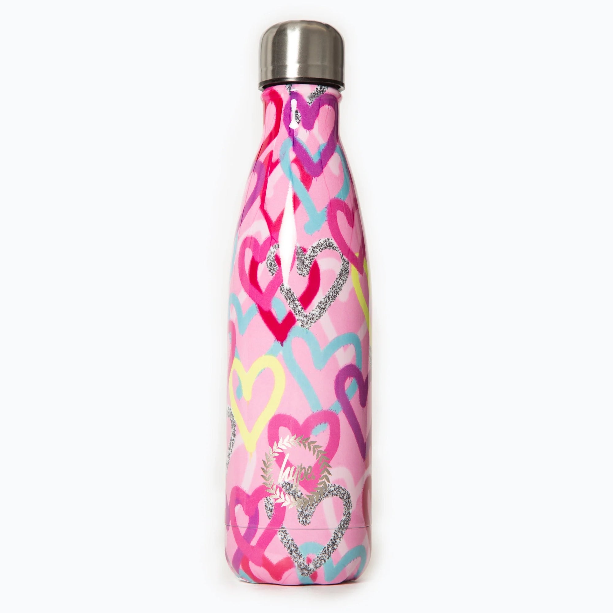 Hype Pink Graffiti Hearts Bottle Xucb342 Accessories ONE SIZE / Pink