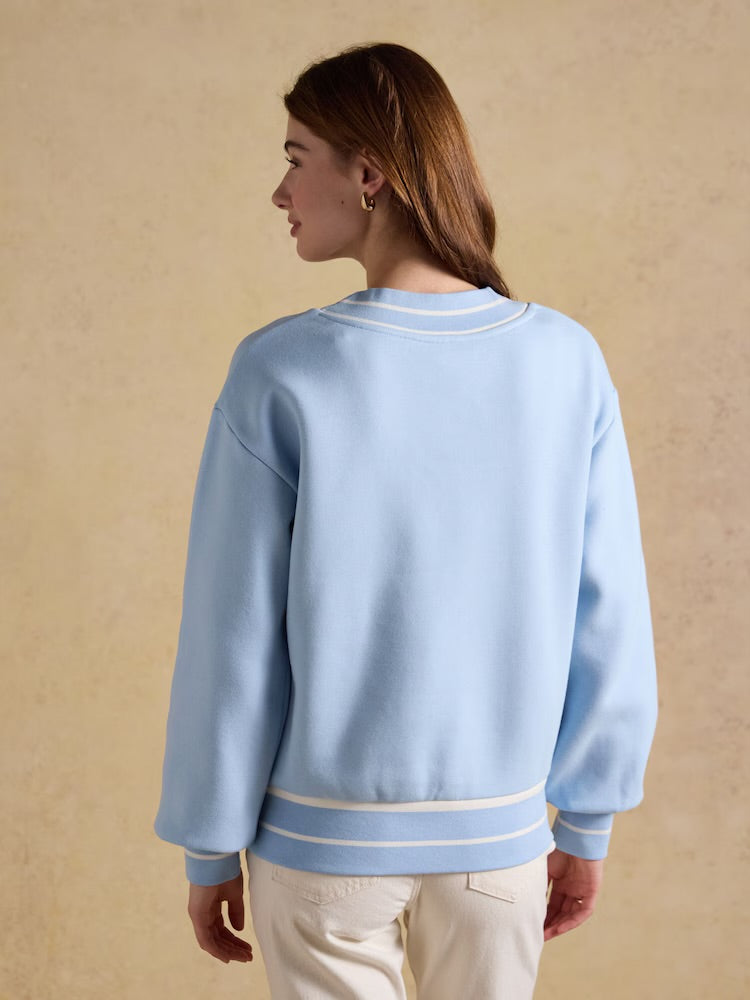 Joules Womens Varsity Sweatshirt W25-390 Blue Clothing UK8 / Blue,UK10 / Blue,UK12 / Blue,UK14 / Blue,UK16 / Blue