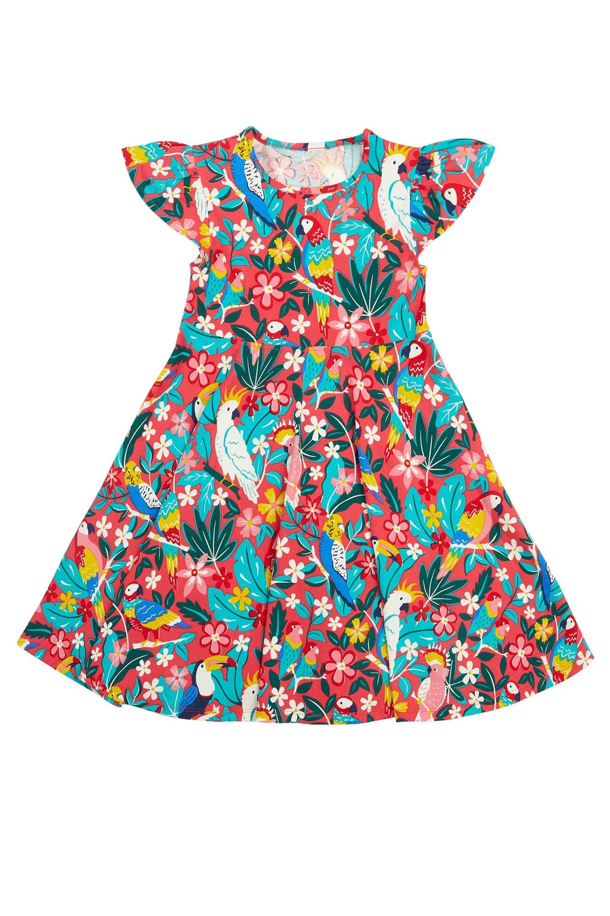 Frugi Morwenna Skater Dress Birds Of Paradise Clothing 2-3YRS / Multi,3-4YRS / Multi,4-5YRS / Multi,5-6YRS / Multi,6-7YRS / Multi,7-8YRS / Multi,8-9YRS / Multi