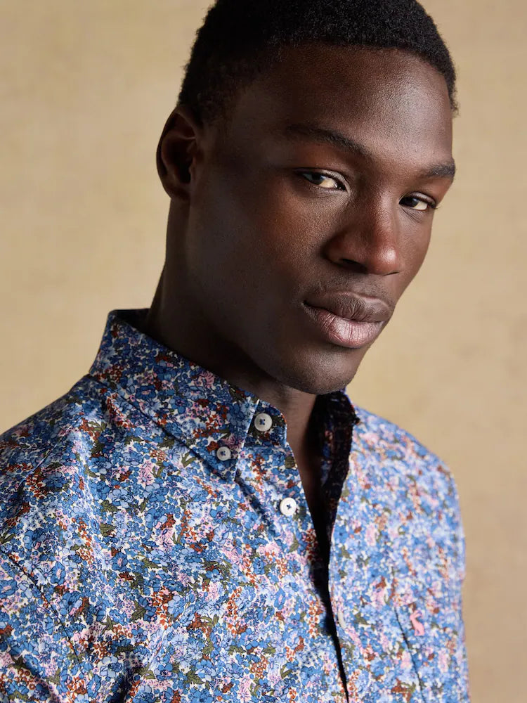 Joules Mens Floral Ss Shirt H15-636 Blue Clothing M / Blue,L / Blue,XL / Blue,XXL / Blue