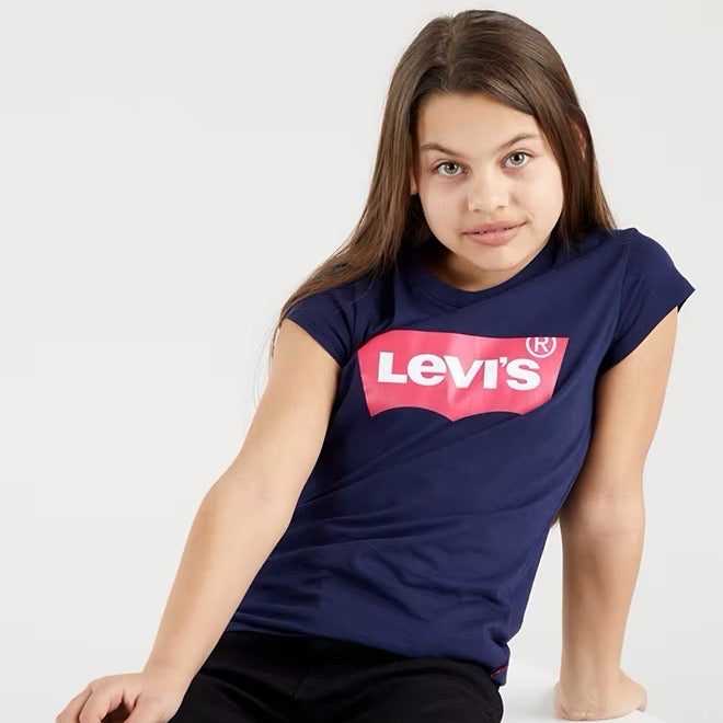 Levis Girls Batwing T-Shirt 4E4234-C6y Clothing 10YRS / Navy,12YRS / Navy,14YRS / Navy,16YRS / Navy
