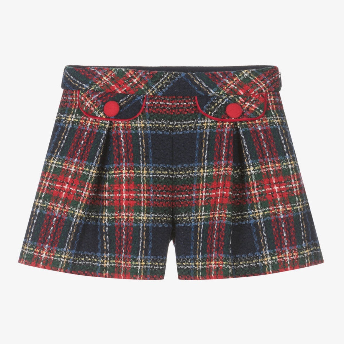 Mayoral Girls Plaid Shorts 4217 Navy Red Clothing 5YRS / Red,6YRS / Red,7YRS / Red,8YRS / Red,9YRS / Red