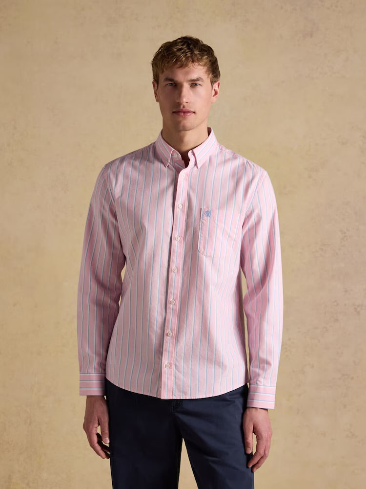 Joules Mens Classic Fit Oxford Shirt H15642 Pink Stripe Clothing M / Pink,L / Pink,XL / Pink,XXL / Pink