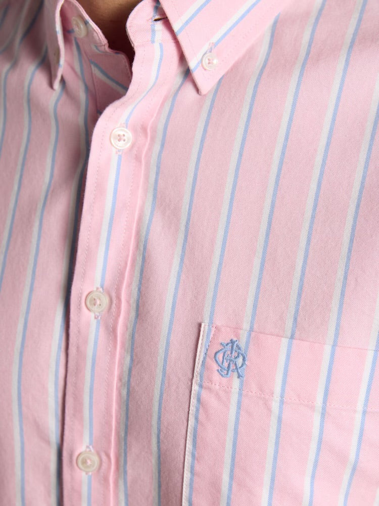 Joules Mens Classic Fit Oxford Shirt H15642 Pink Stripe Clothing M / Pink,L / Pink,XL / Pink,XXL / Pink
