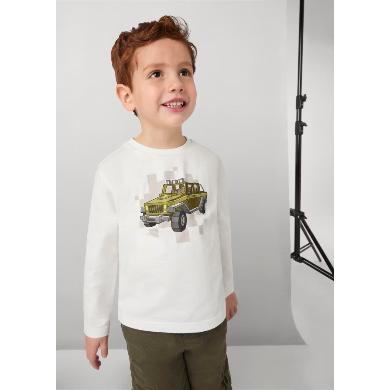 Mayoral Boys T-Shirt Cars 4052 Cream Clothing 3YRS / Cream,4YRS / Cream,5YRS / Cream,6YRS / Cream,7YRS / Cream,8YRS / Cream,9YRS / Cream