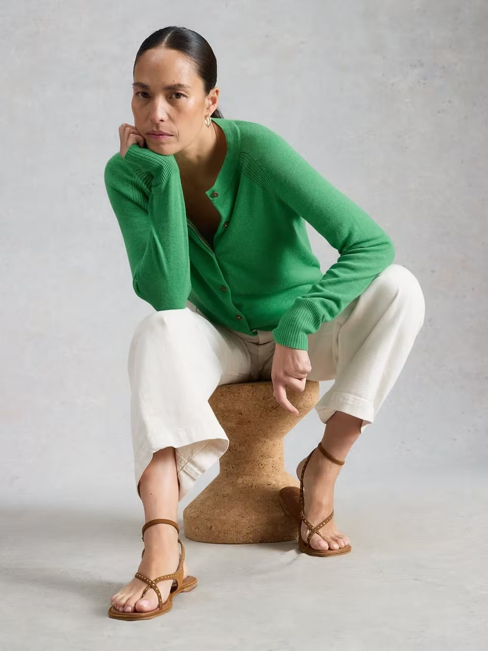 White Stuff Womens Lulu Cardigan 445897 Mid Green Clothing UK10 / Green,UK12 / Green,UK14 / Green,UK18 / Green