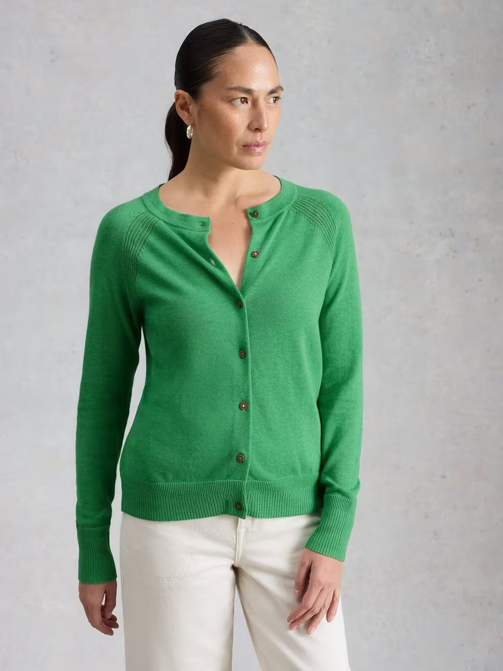 White Stuff Womens Lulu Cardigan 445897 Mid Green Clothing UK10 / Green,UK12 / Green,UK14 / Green,UK18 / Green