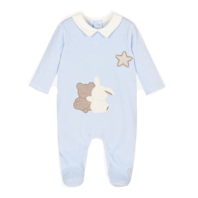Mayoral Baby Boys Sleepsuit Teddy Star 2749 Clothing 1-2M / Pale Blue,2-4M / Pale Blue,4-6M / Pale Blue,6-9M / Pale Blue