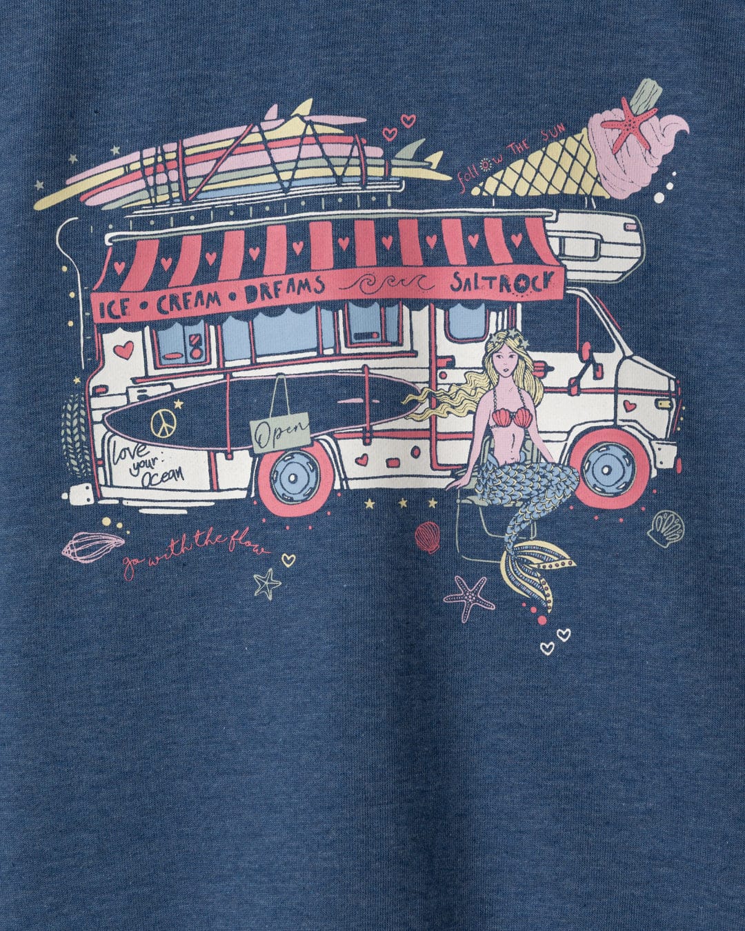 Saltrock Girls Scoop Zip Hoodie Blue