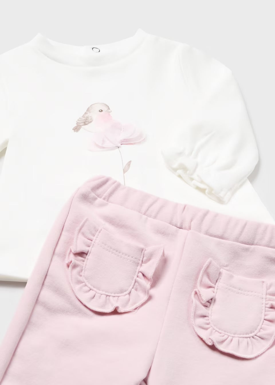 Mayoral Baby Girls 3 Piece Set 2610 Little Bird Clothing 4-6M / Pink,6-9M / Pink,12M / Pink