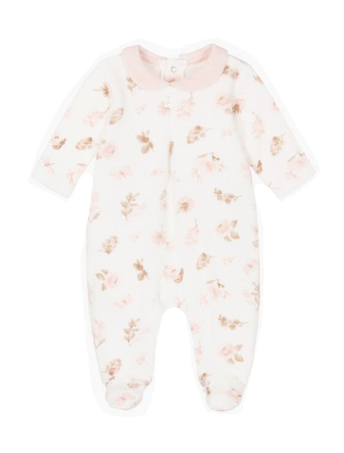 Mayoral Baby Girls Floral Bird Print Sleepsuit 2777 Clothing 0-1M / Pink,1-2M / Pink,2-4M / Pink,4-6M / Pink,6-9M / Pink