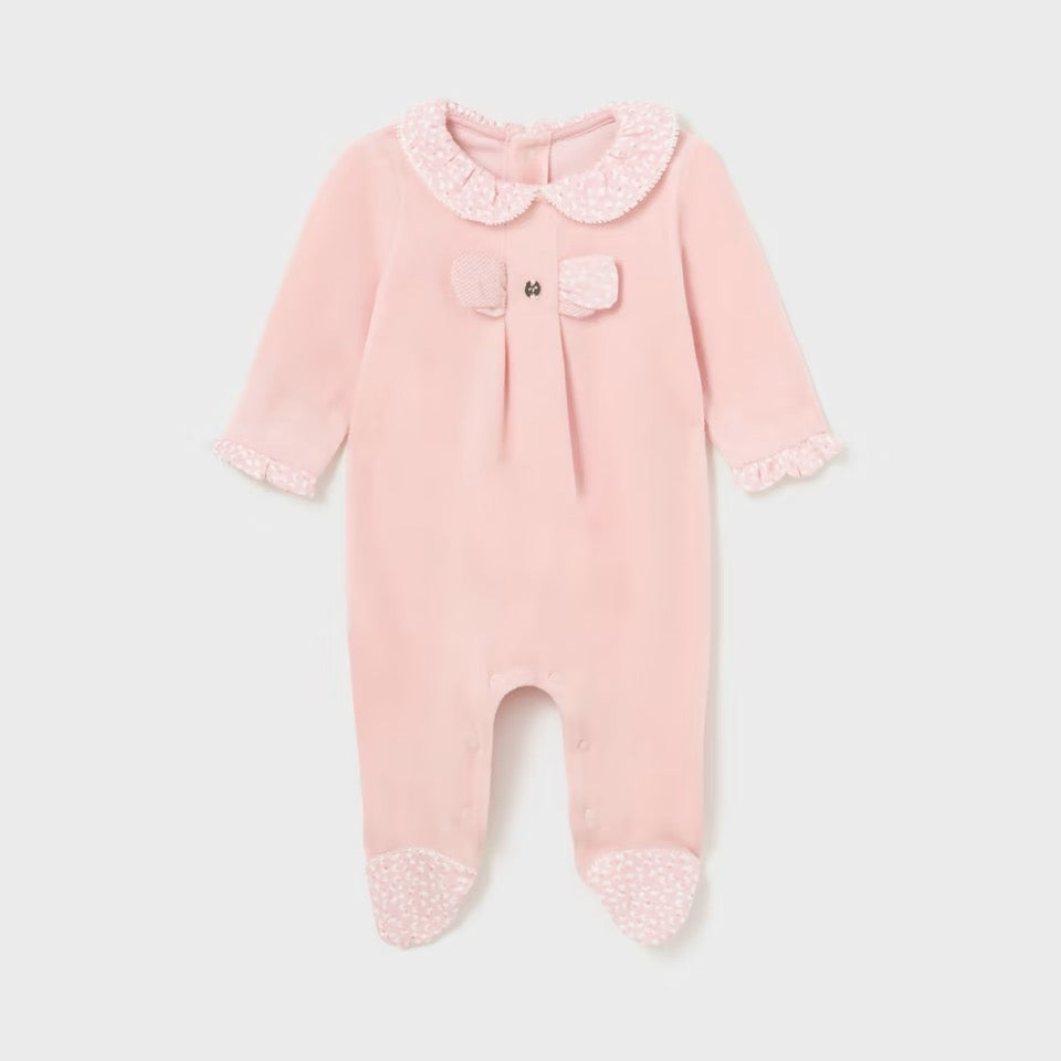 Mayoral Baby Girls Sleepsuit 2735 Pink Bow Clothing 0-1M / Pink,1-2M / Pink,2-4M / Pink,4-6M / Pink,6-9M / Pink