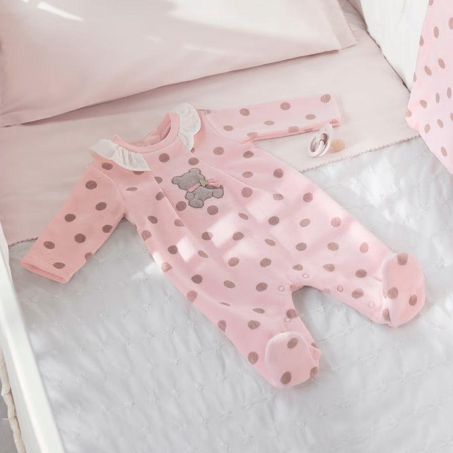Mayoral Baby Girls Sleepsuit 2737 Pale Pink Spot Clothing 0-1M / Pale Pink,1-2M / Pale Pink,2-4M / Pale Pink,4-6M / Pale Pink,6-9M / Pale Pink