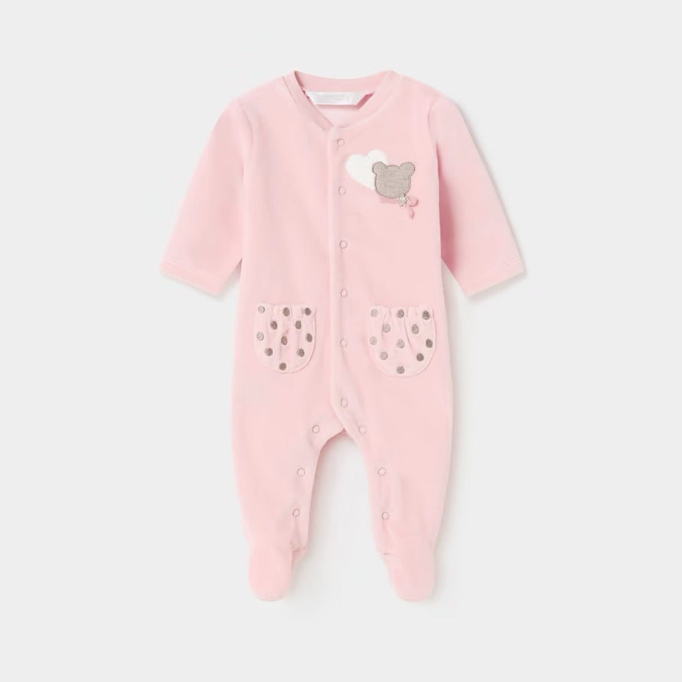 Mayoral Baby Girls Sleepsuit Teddy Spotty Pocket 2738 Clothing 0-1M / Pink,1-2M / Pink,2-4M / Pink,4-6M / Pink,6-9M / Pink