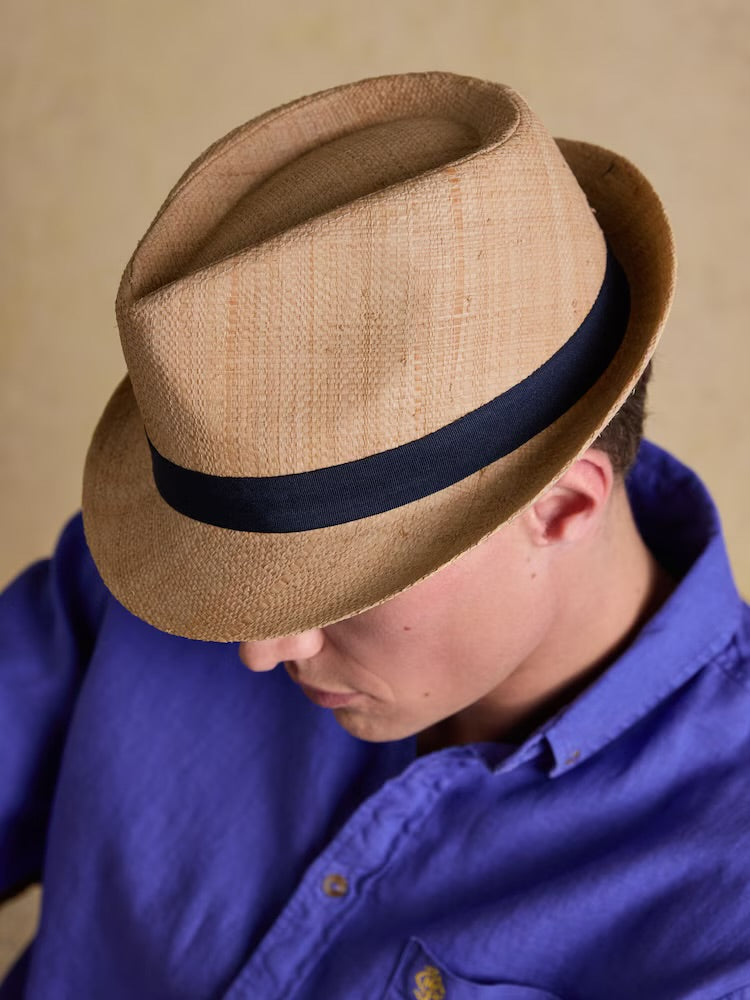 Joules Mens Halstow Trilby Summer Hat Clothing ONE SIZE / Natural