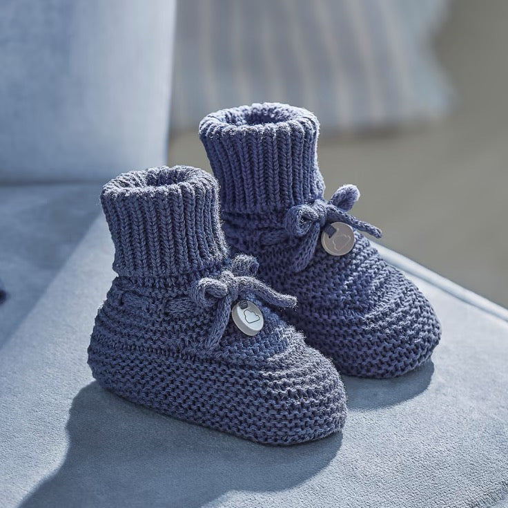Mayoral Baby Knitted Booties 9696 Winter Blue Clothing NEWBORN / Blue,3M / Blue