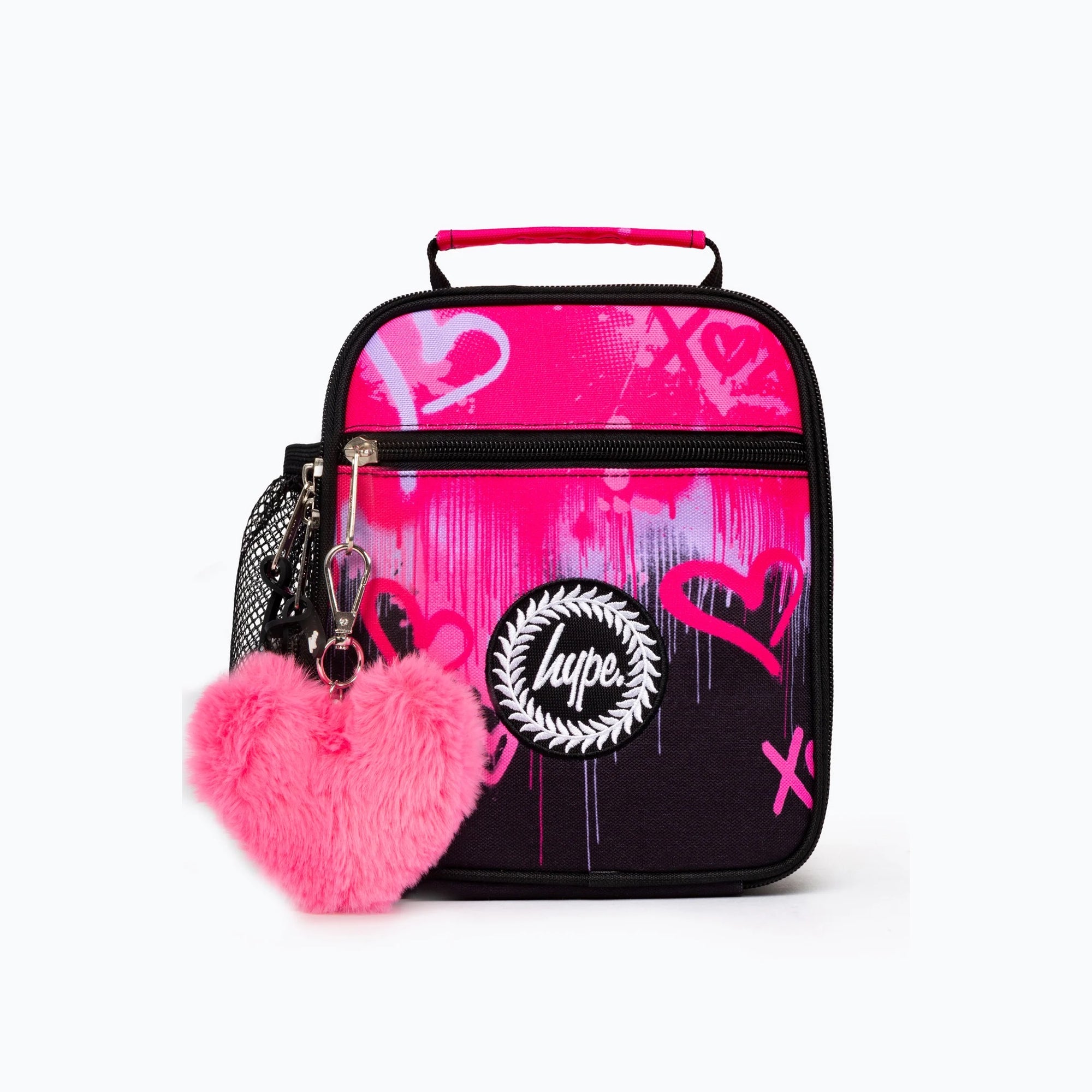 Hype Pink Hearts Drip Lunch Bag Xucb-156 Accessories ONE SIZE / Pink