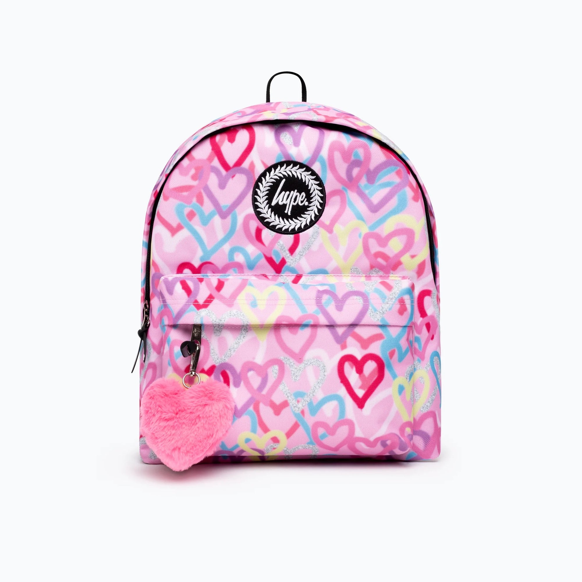 Hype Pink Grafitti Hearts Backpack Xucb-057 Accessories ONE SIZE / Pink