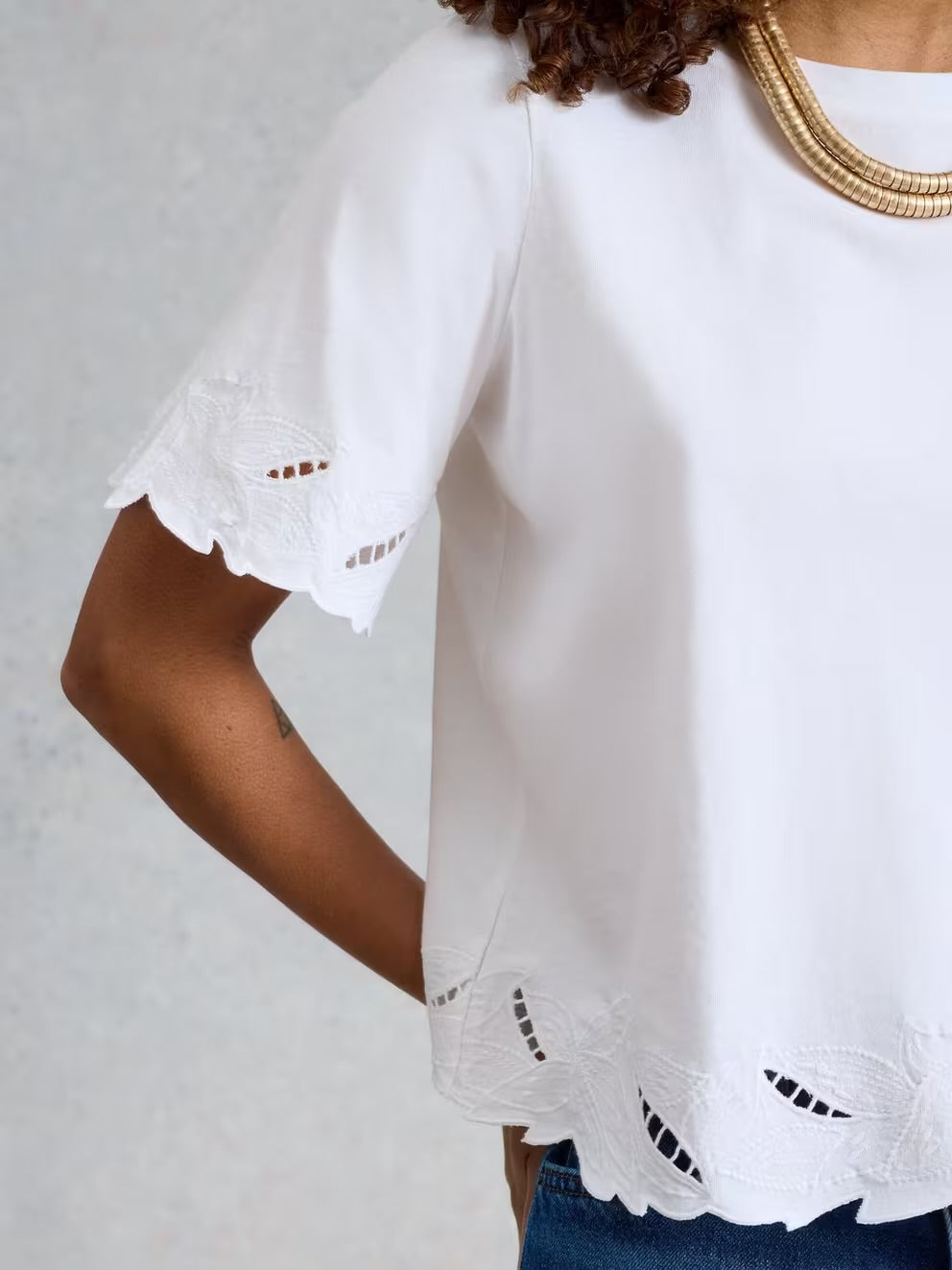 White Stuff Womens Colleen Cutwork Top 445843 White Clothing UK8 / White,UK10 / White,UK12 / White,UK14 / White,UK16 / White