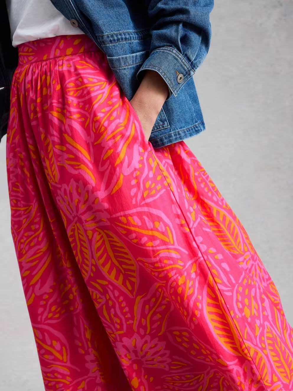 White Stuff Womens Abigail Midi Skirt 446235 Pink Clothing UK8 / Pink,UK10 / Pink,UK12 / Pink,UK14 / Pink,UK16 / Pink