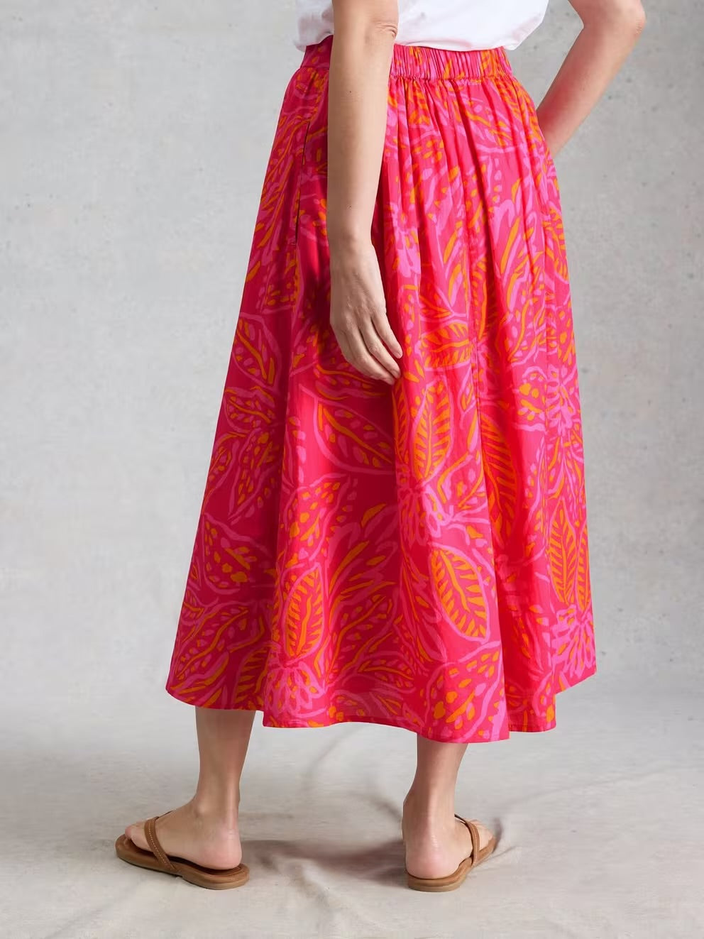 White Stuff Womens Abigail Midi Skirt 446235 Pink Clothing UK8 / Pink,UK10 / Pink,UK12 / Pink,UK14 / Pink,UK16 / Pink