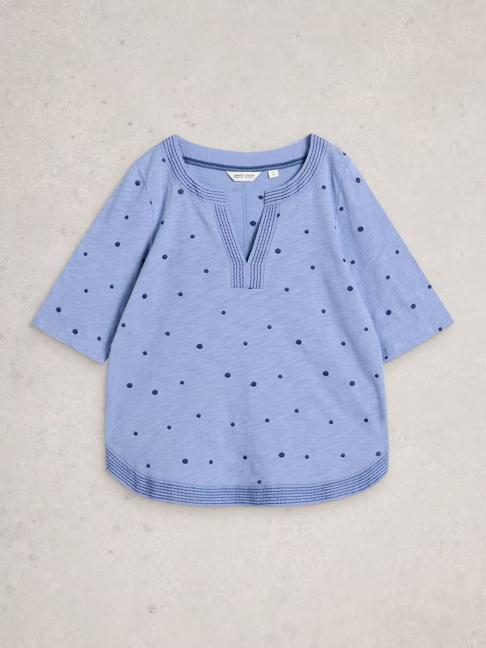White Stuff Womens Weaver Notch Tunic Top 445714 Blue Clothing UK10 / Multi,UK12 / Multi,UK14 / Multi,UK16 / Multi,UK18 / Multi
