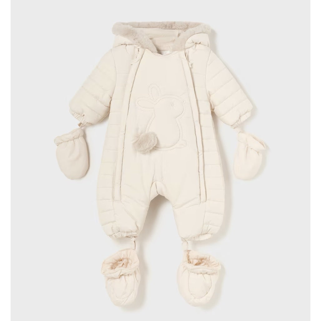 Mayoral Baby Pramsuit 2620 Bunny Clothing 2-4M / Natural,4-6M / Natural,6-9M / Natural,12M / Natural