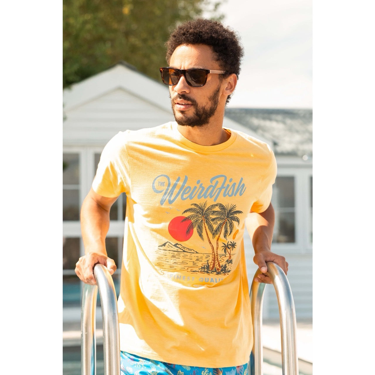 Weird Fish Mens Palm Island T-Shirt 204035 Yellow Clothing M / Yellow,L / Yellow,XL / Yellow,XXL / Yellow