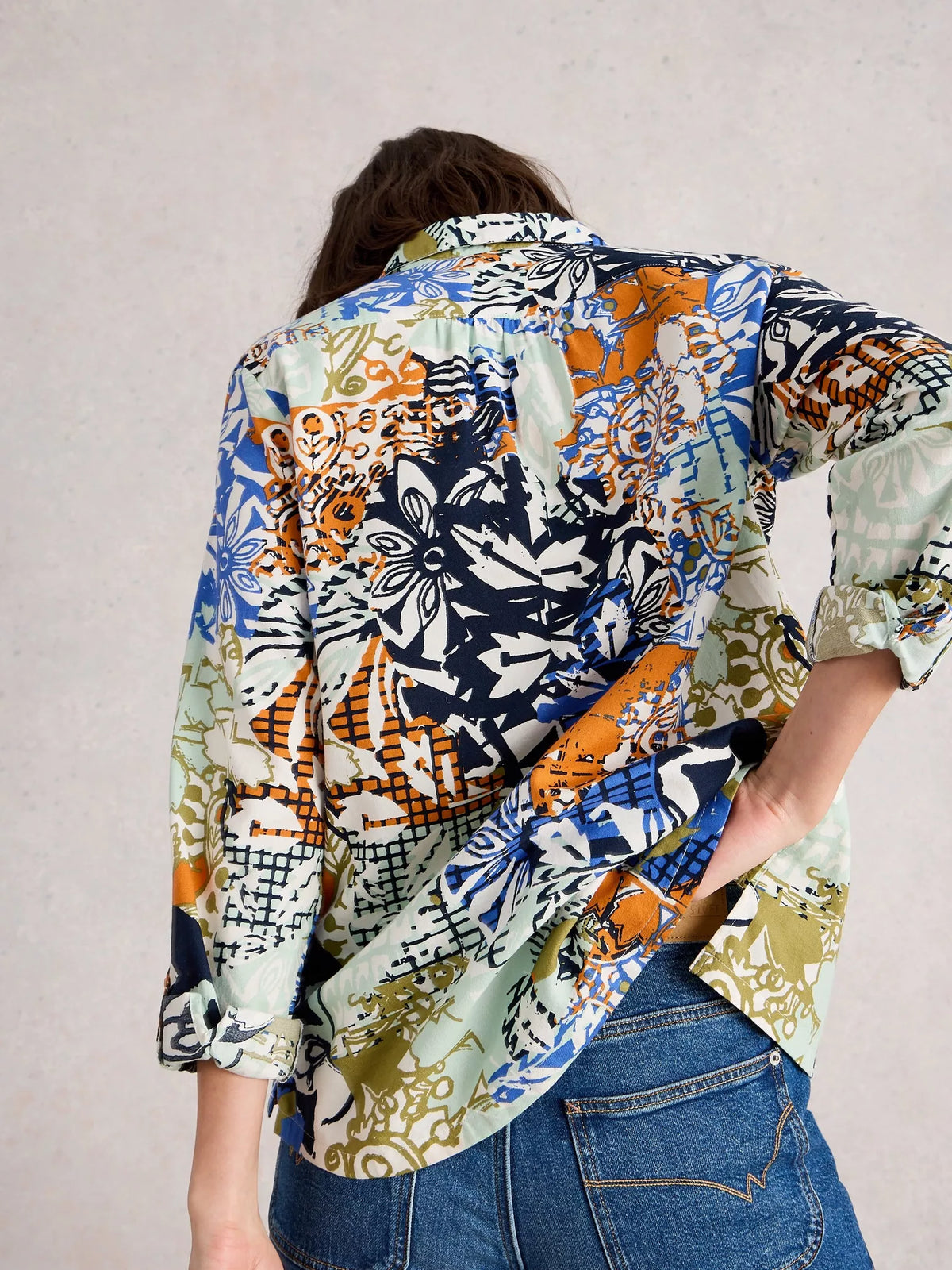 White Stuff Womens Sophie Shirt 444302 Orange Multi Clothing UK10 / Multi,UK12 / Multi,UK14 / Multi,UK16 / Multi,UK18 / Multi