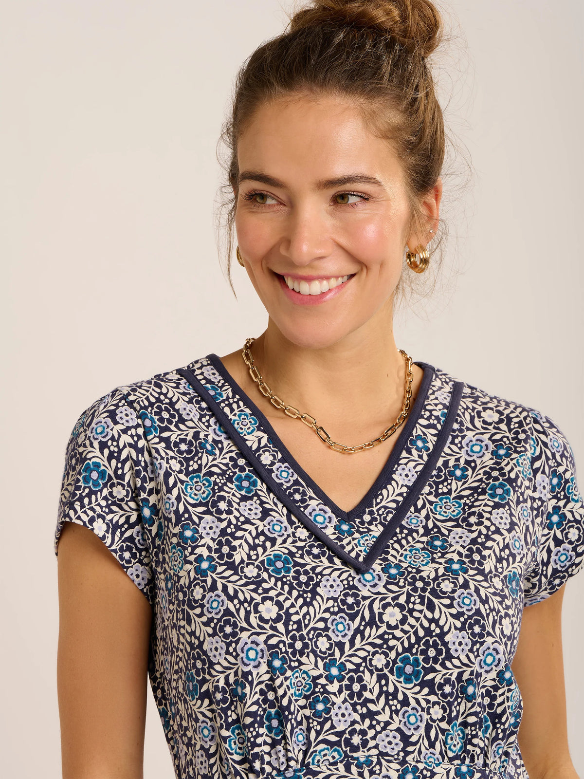 Brakeburn Womens Lucia Jersey Dress Navy Print Clothing UK10 / Navy,UK12 / Navy,UK14 / Navy,UK16 / Navy
