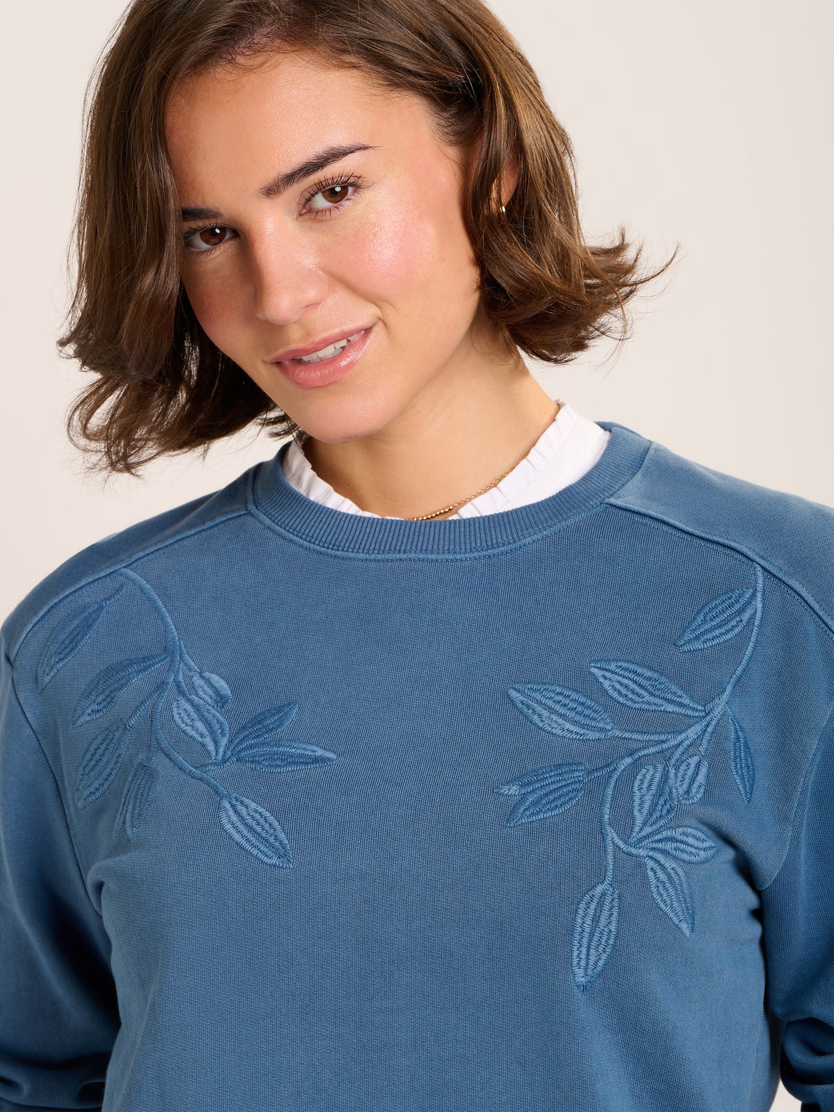 Brakeburn Womens Frome Crew Neck Sweatshirt Blue Clothing UK8 / Blue,UK10 / Blue,UK12 / Blue,UK14 / Blue,UK16 / Blue