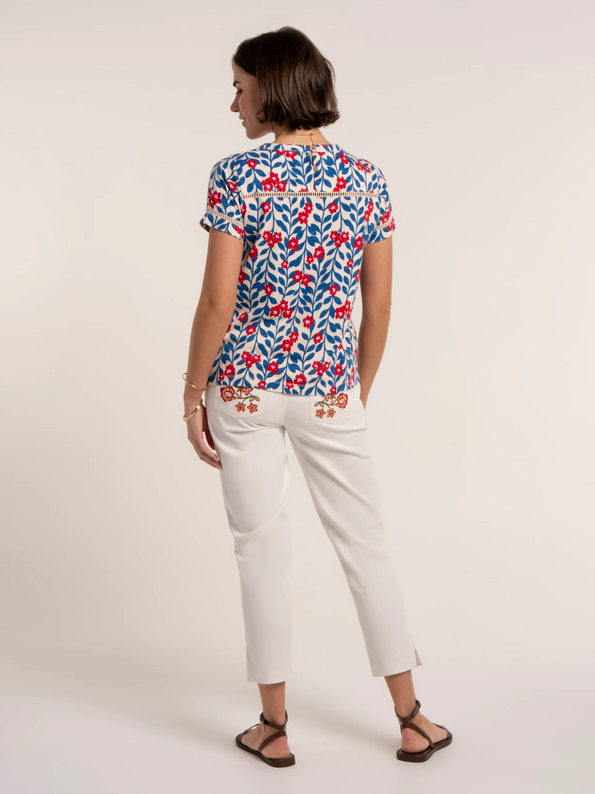 Brakeburn Womens Clara T-Shirt Blue Print Clothing UK8 / Blue,UK10 / Blue,UK12 / Blue,UK14 / Blue,UK16 / Blue