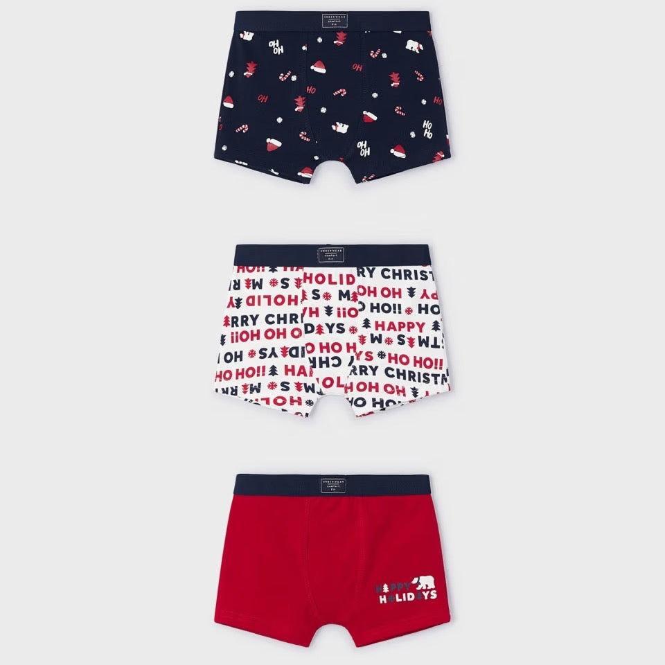 Mayoral Boys 3 Pack Christmas Boxers 10788 Clothing 4YRS / Red,6YRS / Red,8YRS / Red,10YRS / Red