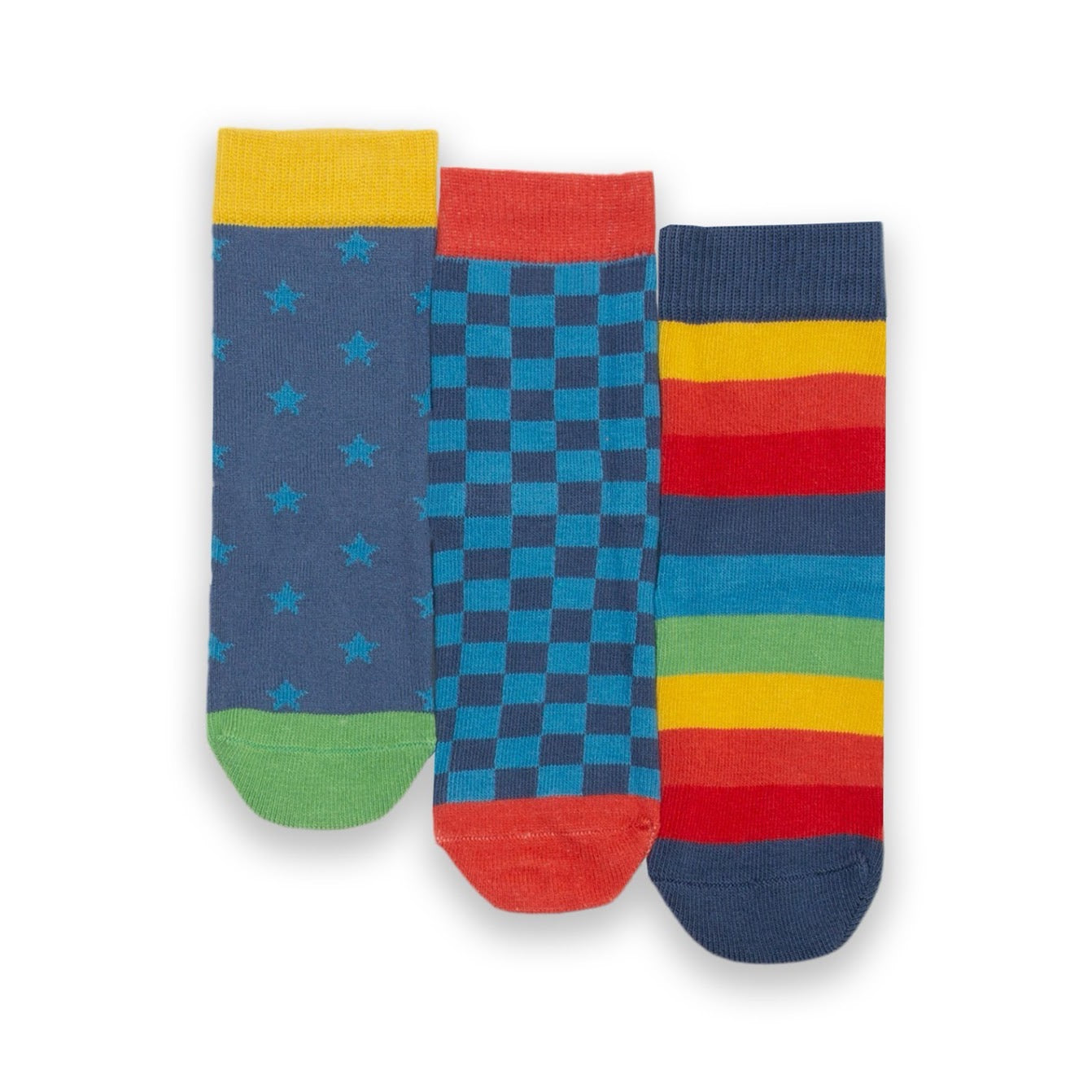 Kite 3 Pack Socks 7165-Abh Chequerboard Clothing UK6-8 / Multi,UK9-12 / Multi,UK13-2 / Multi