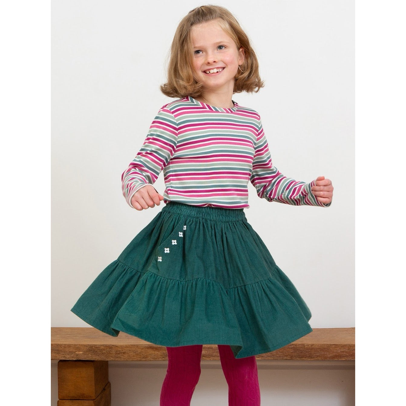 Kite Waterfall Cord Skirt 9616-Ogx Clothing 5YRS / Green,6YRS / Green,7YRS / Green,8YRS / Green,9YRS / Green,10-11YRS / Green