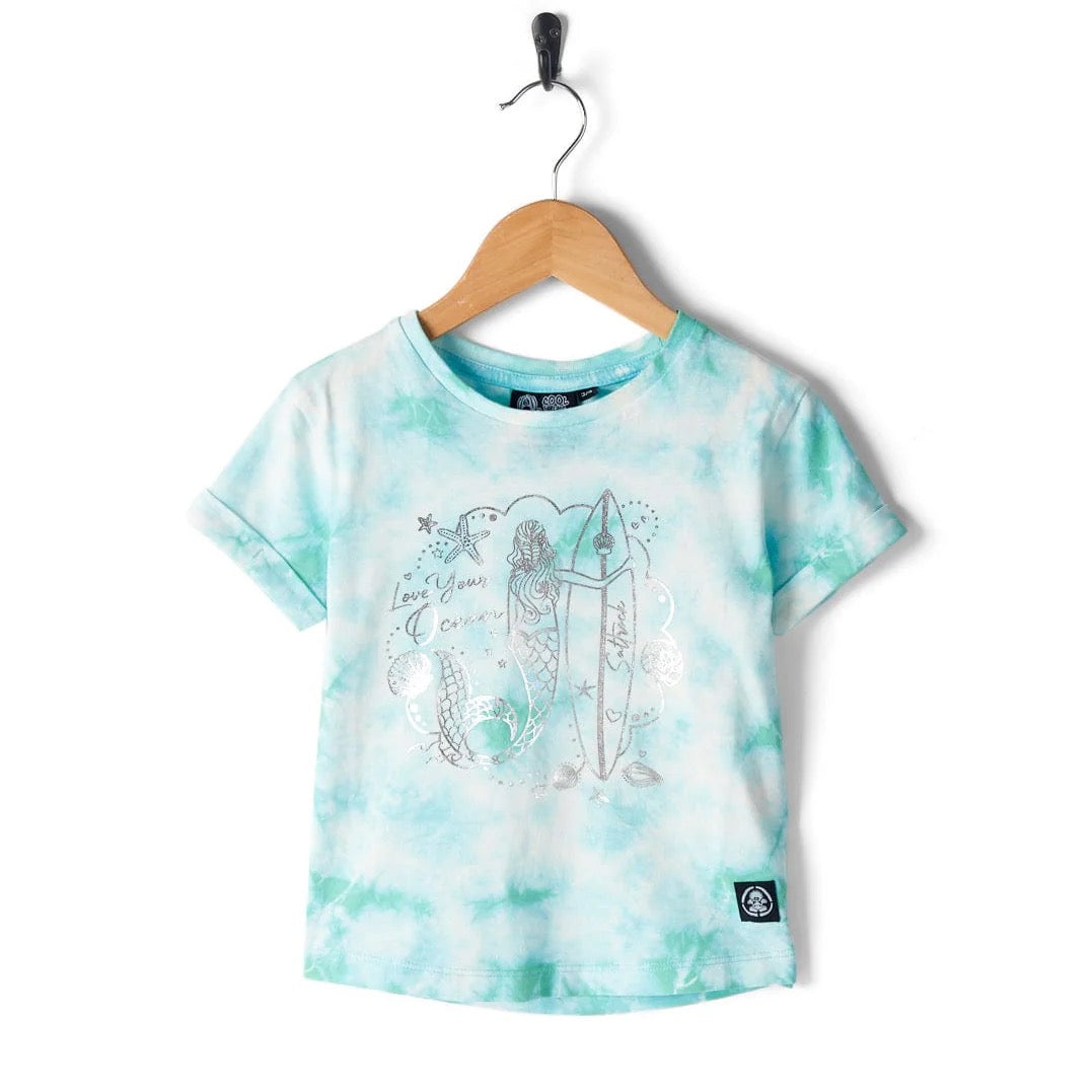 Saltrock Girls Mermaid Surf T-Shirt Clothing 7/8YRS / Aqua,9/10YRS / Aqua,11/12YRS / Aqua,13YRS / Aqua